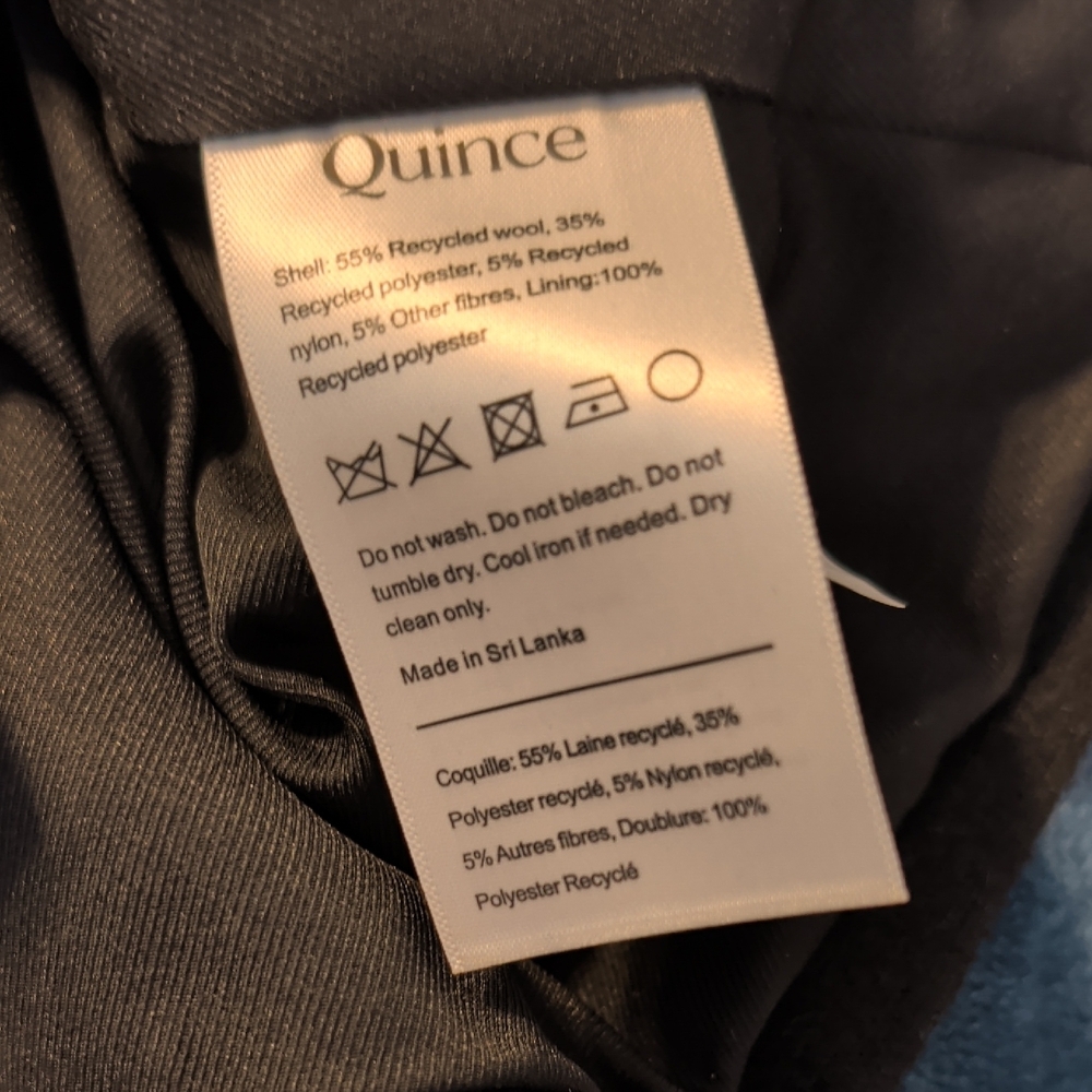 NWT Quince Womens Black Italian Wool Stand Collar Button-Up Blazer XL Academic - Picture 12 of 12